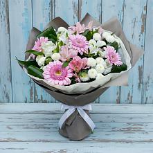 Букет цветов из:  Герберы, Альстромерии и Хризантемы в Подгорном