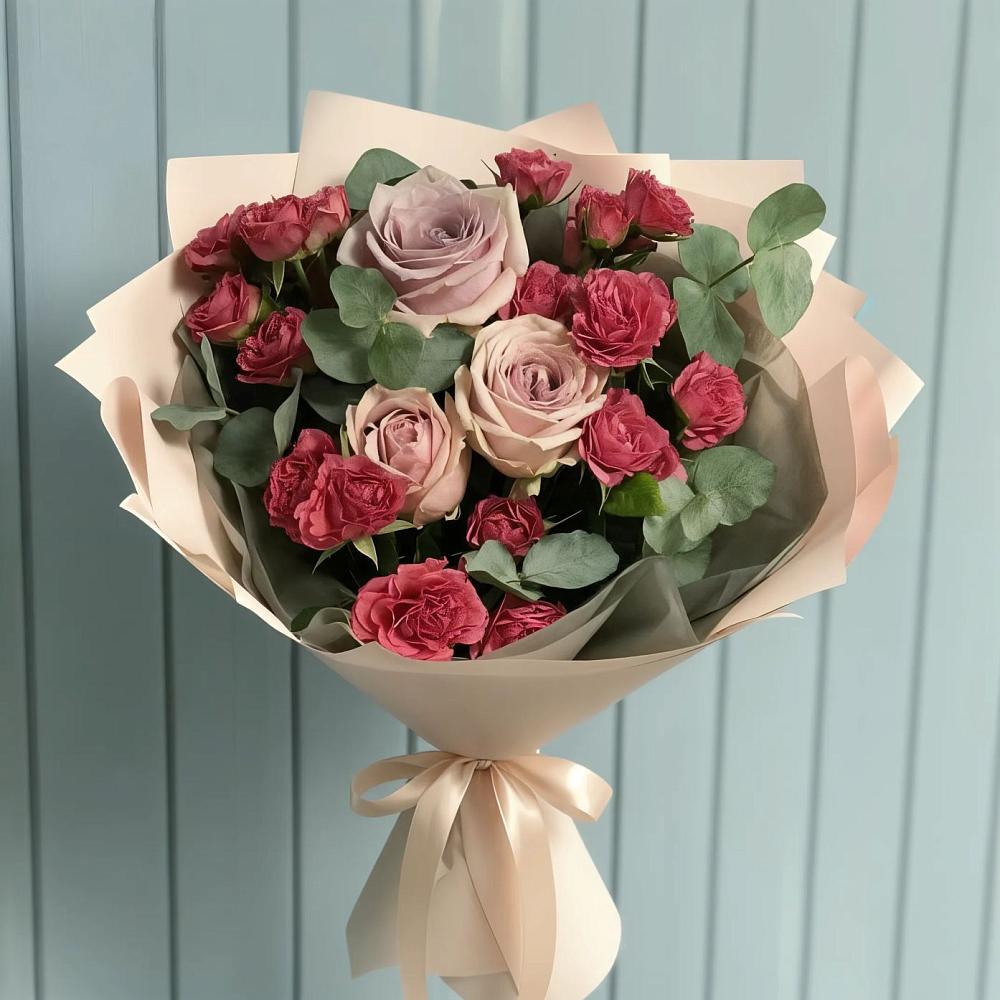 Букет цветов из: Гвоздики и Розы в Подгорном