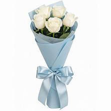 Букет 5 Белых роз Проуд в Подгорном