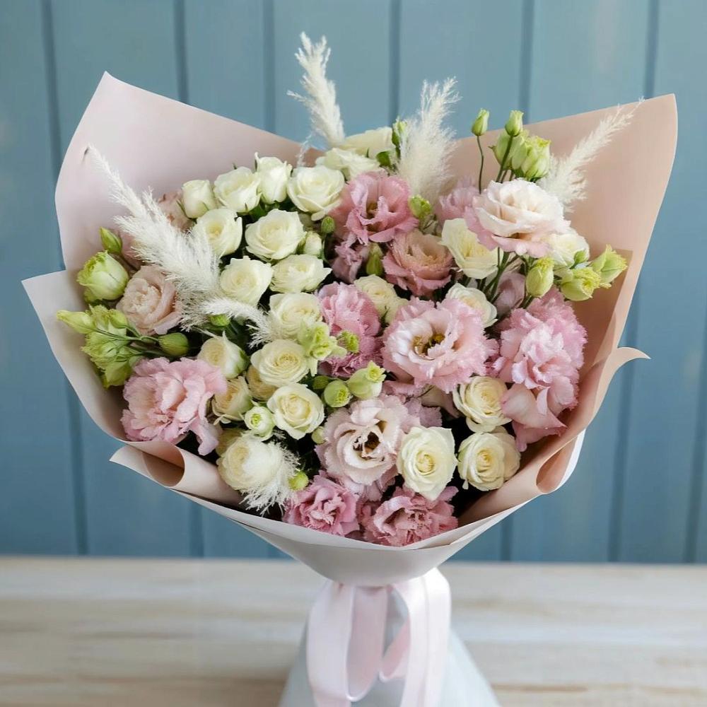 Букет цветов из: Альстромерии и Розы в Подгорном