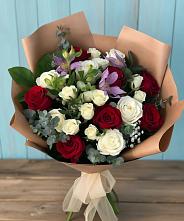 Букет цветов из:  Розы и Альстромерии #REPLACE_PRED# Подгорном