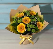 Букет цветов из:  Герберы и Хризантемы в Подгорном