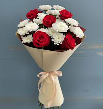 Букет цветов из:  Розы и Хризантемы в Подгорном