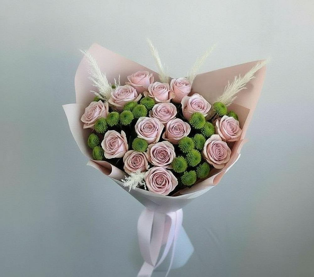 Букет цветов из: Розы и Хризантемы в Подгорном