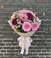 Букет цветов из:  Герберы и Хризантемы в Подгорном