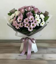 Букет цветов из:  Хризантемы и Розы в Подгорном