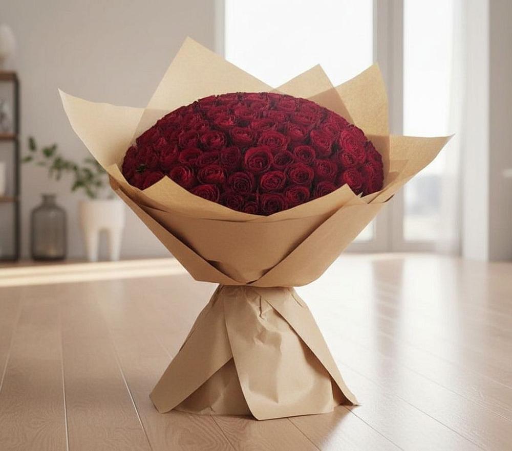 Букет 101 Красная роза в Подгорном