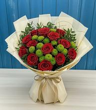 Букет цветов из:  Розы и Хризантемы в Подгорном