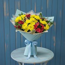 Букет цветов из:  Альстромерии и Хризантемы в Подгорном
